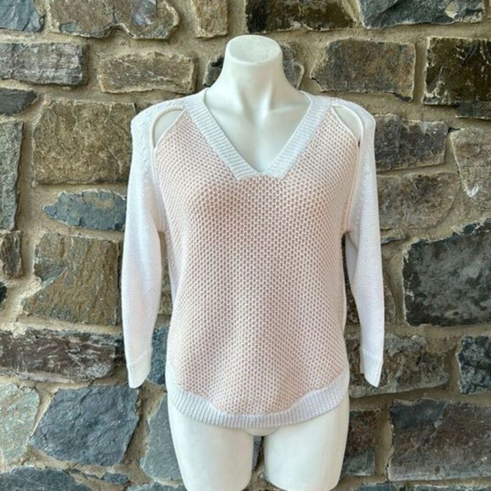 3-1 Phillip Lim Women's Pink V-Neck Pullover Sweater Size XS